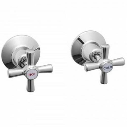 Easyclean Wall Top Assemblies w/Handle & Button Chrome (Pair)